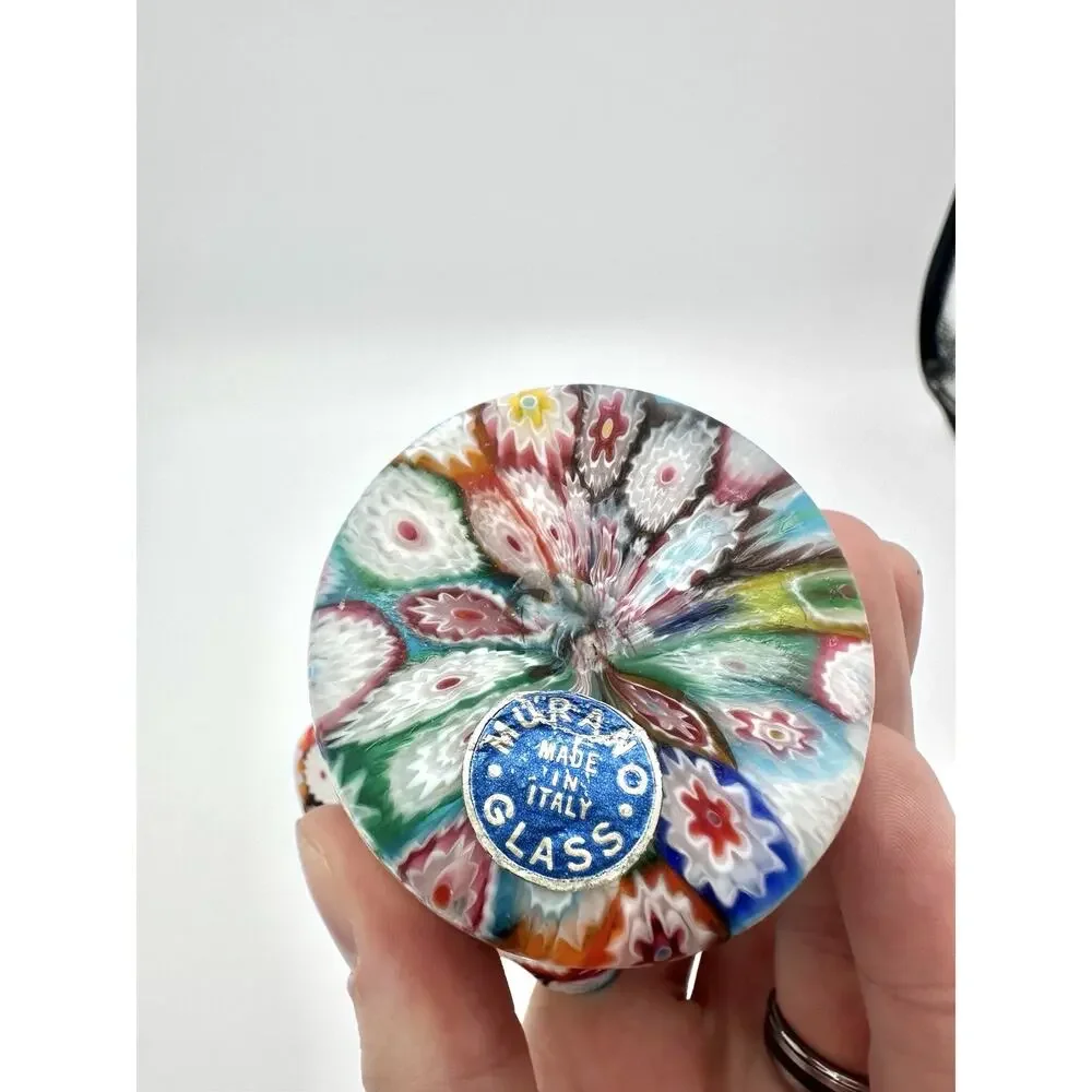Murano Millefiori Ruffled 3” Vase Holder & Shell Like Dish Fratelli Toso ITALY